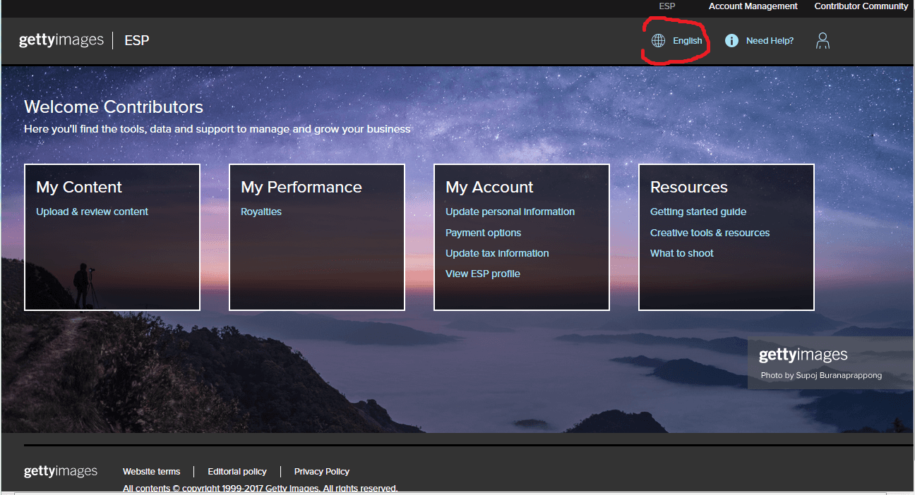 Set language to English in ESP